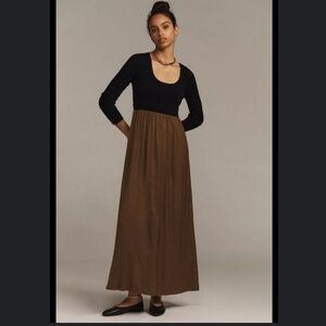 Anthropologie 
“The Thea” layered sweater maxi dress